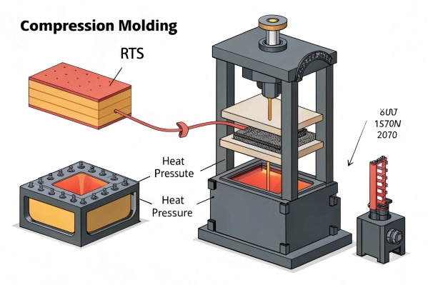 Compression molding create molded rubber parts