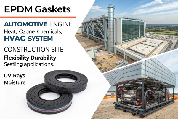 EPDM gaskets are commonly used in automotive, HVAC, and construction industries