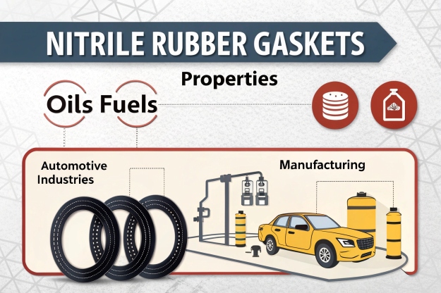 Nitrile rubber gaskets for oils and fuels