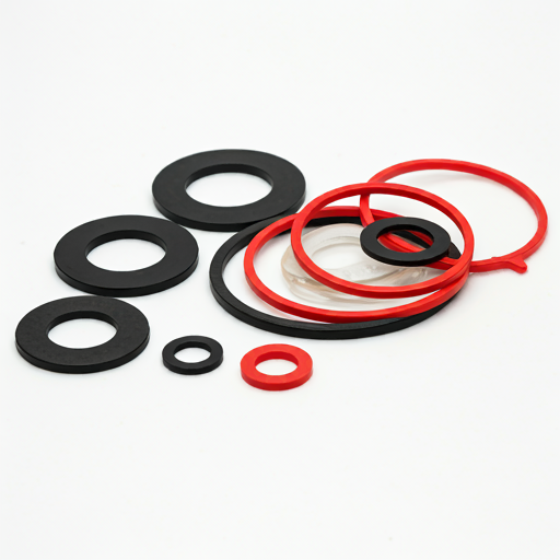 a collection of various washers and gaskets