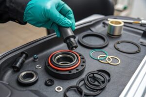 SBR rubber components like rings, gaskets, seals used in various applications.