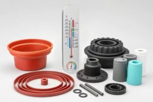 Silicone is known for its flexibility and high-temperature resistance.