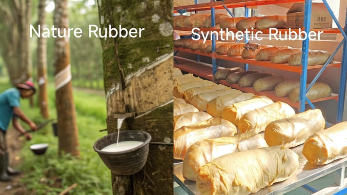 the differences between natural and synthetic rubber