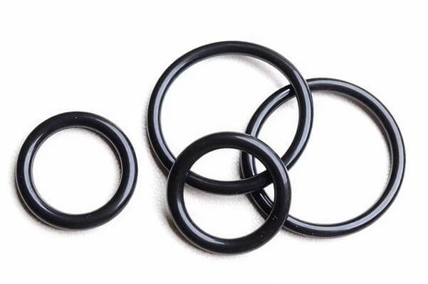 Black rubber seals and o-rings, different sizes