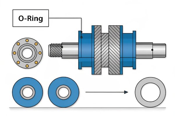 O-ring sealing critical connection in hydraulic system