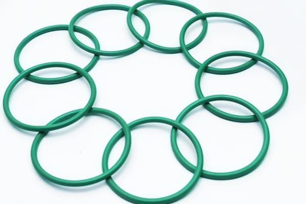 green rubber seals arranged in a circle