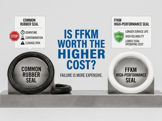 FFKM high-performance seal cost comparison, common rubber seal failure risks versus longer service life and reliability.
