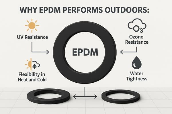 EPDM weather resistance to weathering, UV, ozone, and most water-based chemicals