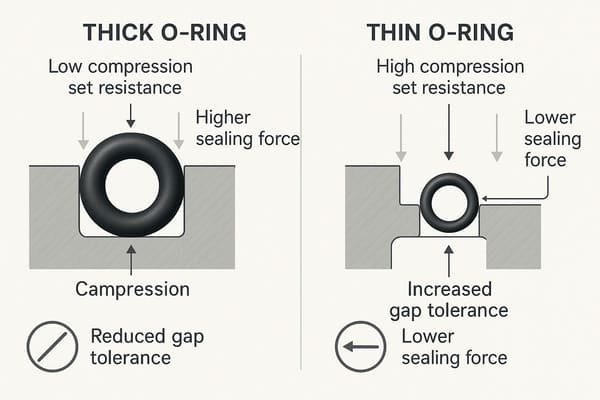 Thick and Thin O-rings Comparison