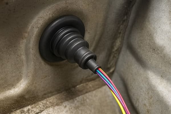 automotive wiring harness grommet in car firewall