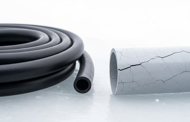 frozen pvc air hose damage