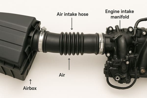 flexible rubber air intake hose cutaway