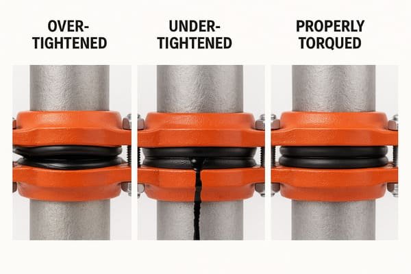 over tightening grooved gasket