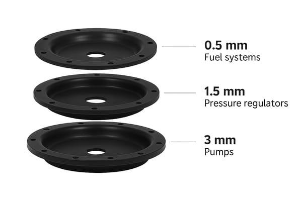 rubber diaphragm thickness