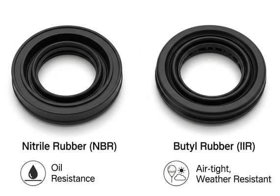 Nitrile and butyl rubber selection factors