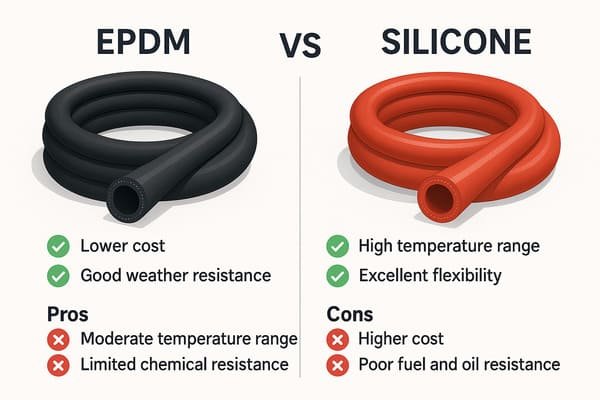 EPDM vs silicone radiator hose comparison