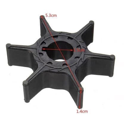 measuring marine pump impeller:outer diameter, inner bore, vane width, and thickness.