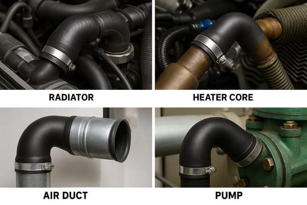 rubber elbow application in engine