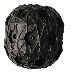 Quadruped robot SBR foot pad, honeycomb reinforcement with round holes, black rubber, high-durability design, close-up view.