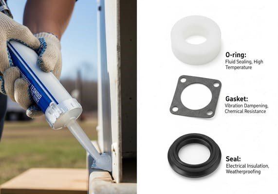 RTV and silicone rubber sealant, application for o-rings, gaskets, and seals, material selection guide with usage benefits.