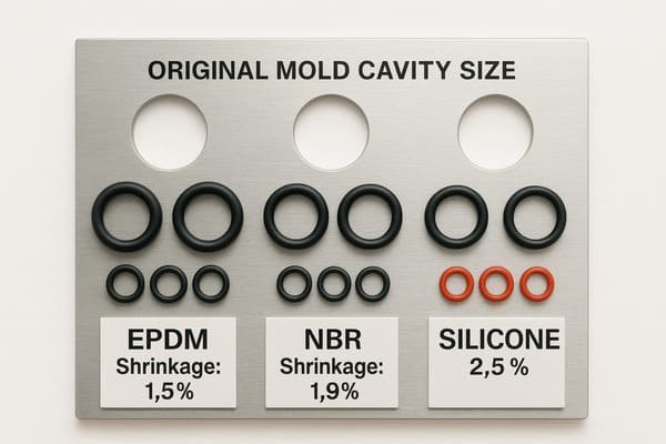 rubber shrinkage rate table for EPDM NBR and Silicone