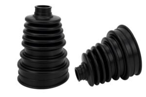 Black rubber CV joint boots, flexible bellows design for sealing and protecting constant velocity joints from dust, water, and debris.
