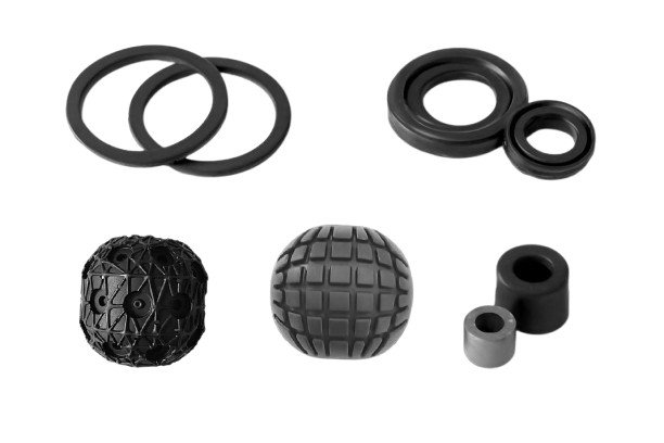 Humanoid robots use rubber for finger pads, palm grips, joint bellows, foot soles, bushings, vibration dampers