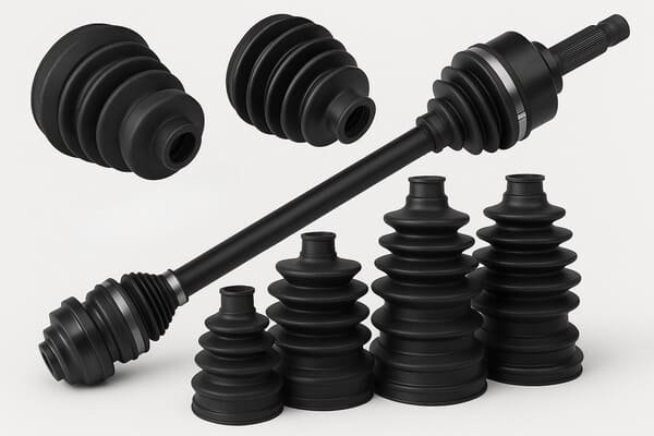 CV boot is a flexible rubber sleeve protecting the CV joint from dirt, moisture, and contamination