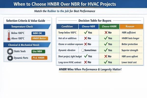 HNBR vs NBR selection guide for HVAC