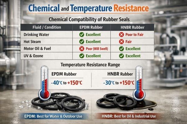 chemical resistance comparison EPDM and HNBR